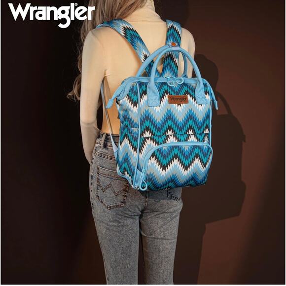 Wrangler Blue Patterned Backpack or Baby Travel Bag *NEW in Package* - Picture 6 of 6